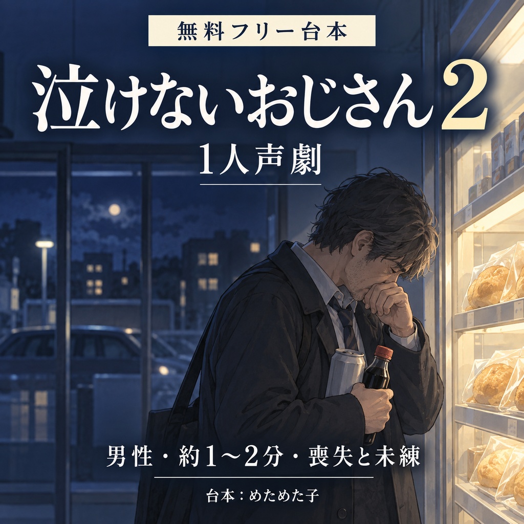 【無料フリー台本】泣けないおじさん2【1人声劇/男性/喪失と未練】