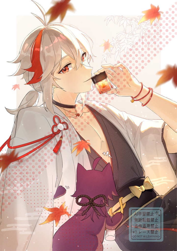 【原神/万平】ヴァンパイア、香水、子猫【ポストカード/カード】