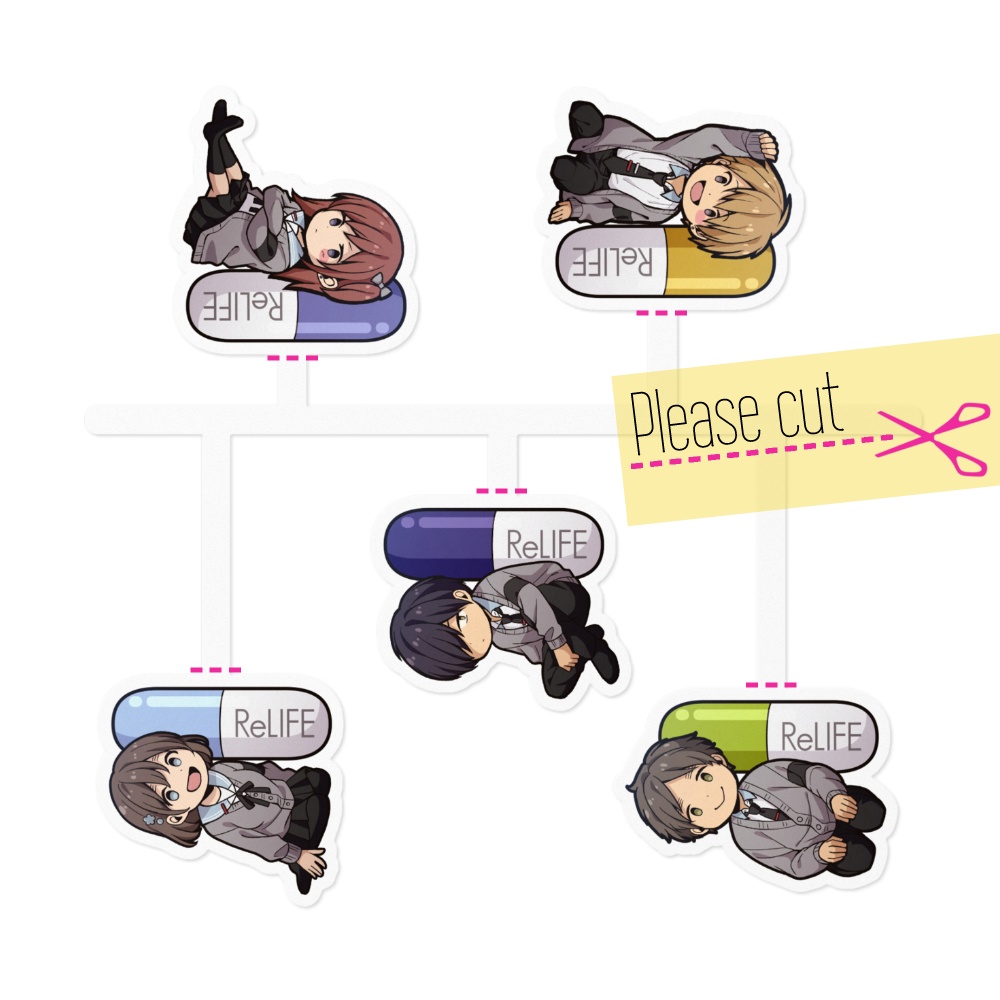 【ReLIFE】ステッカー_カプセルキャラ複数B