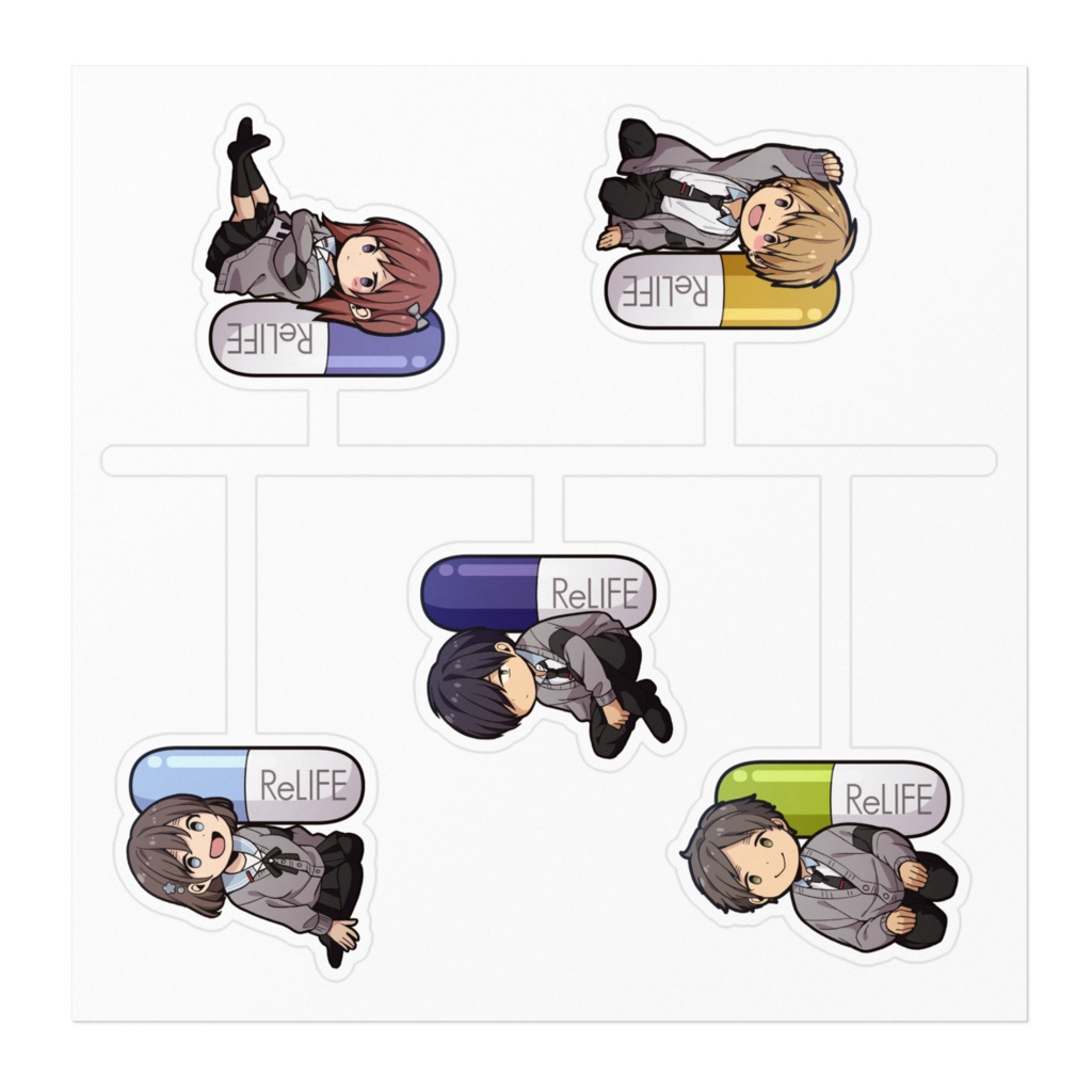 【ReLIFE】ステッカー_カプセルキャラ複数B