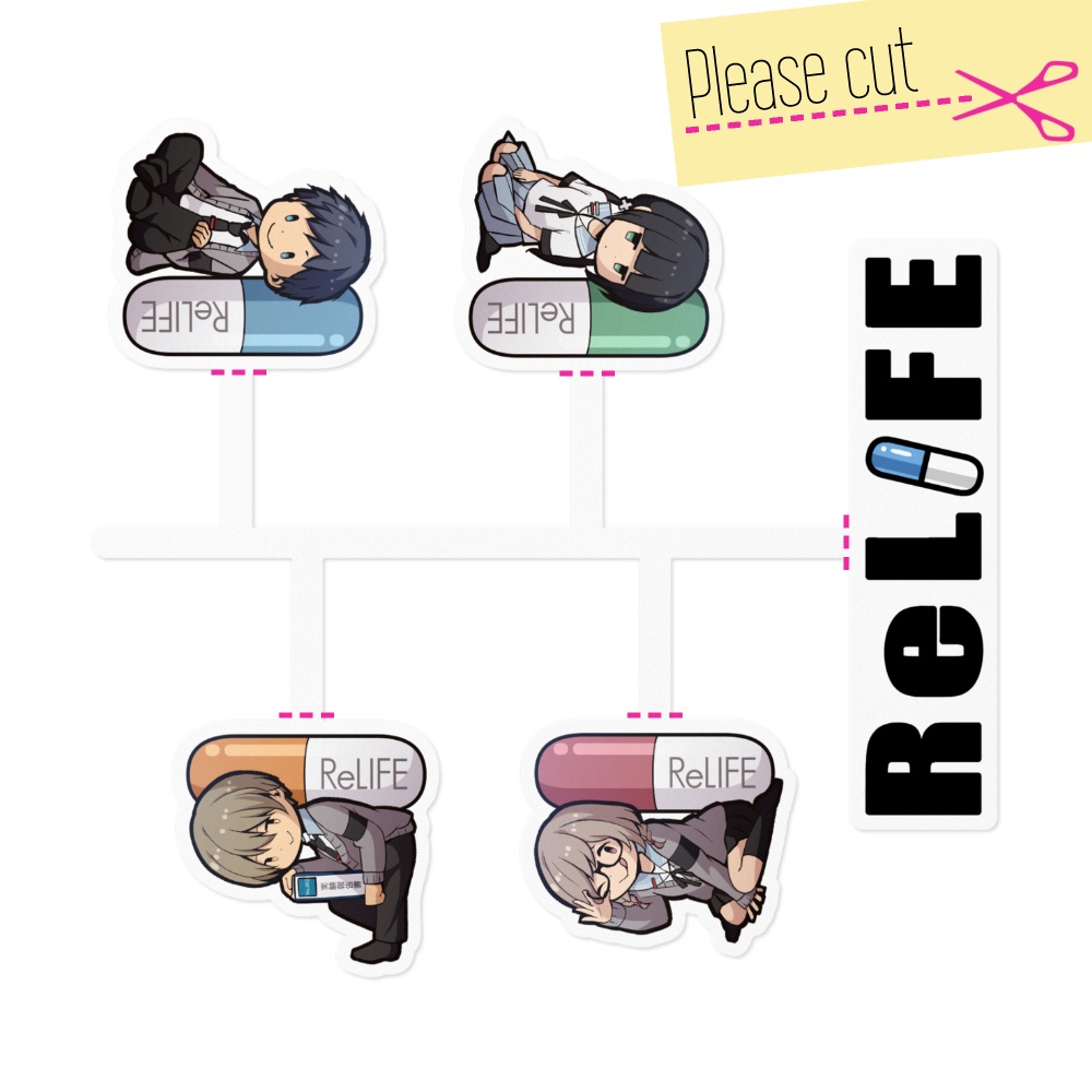 【ReLIFE】ステッカー_カプセルキャラ複数A