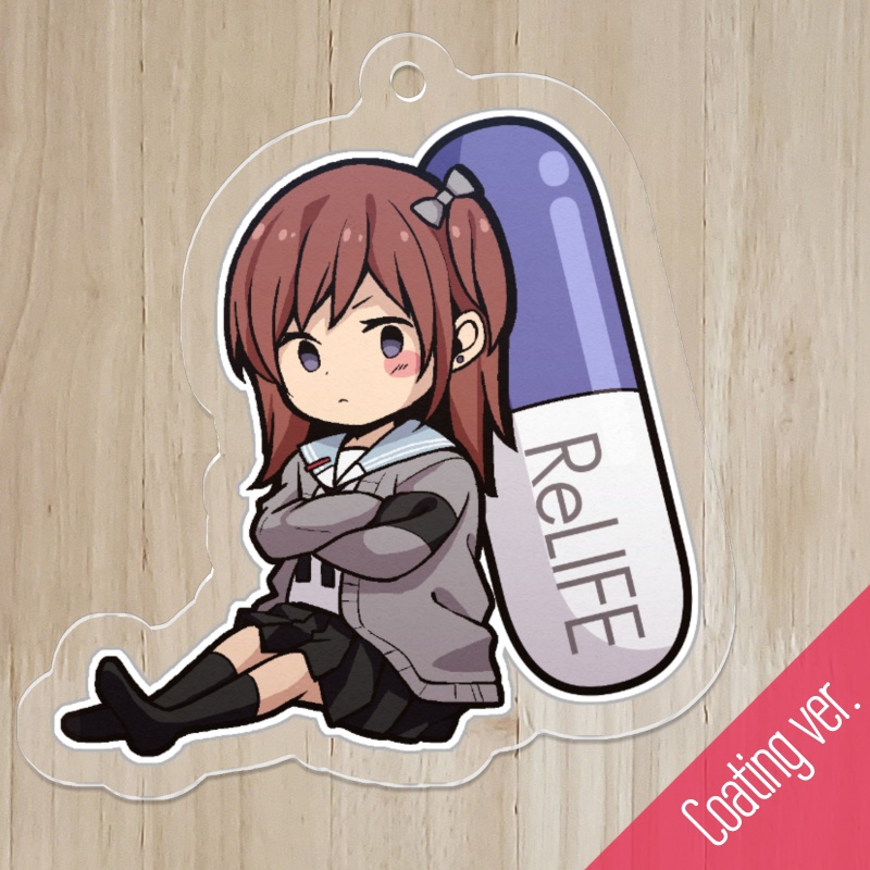 【ReLIFE】アクリルキーホルダー（コーティング）_カプセルキャラ_狩生玲奈