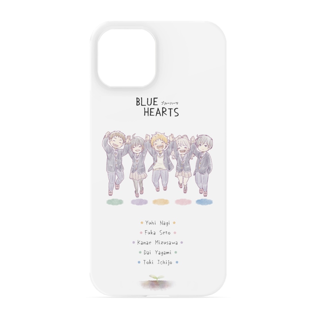 【ブルーハーツ】iPhoneケース_色鉛筆ミニキャラ