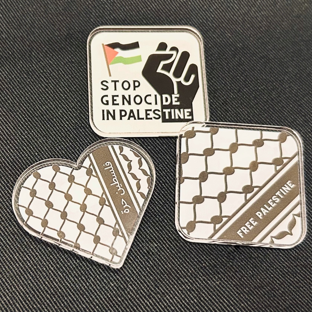 パレスチナ支援寄付付き アクリルバッジ