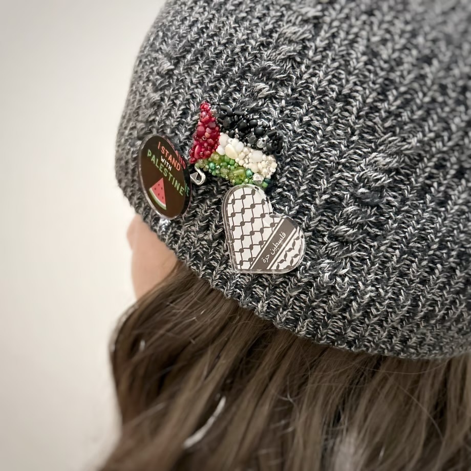パレスチナ支援寄付付き ビーズ刺繍ブローチ
