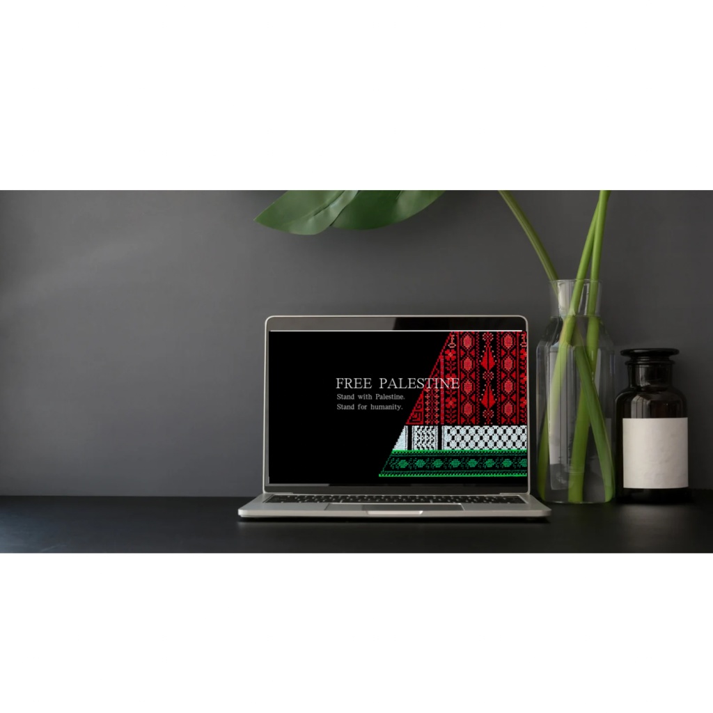 【パレスチナ支援】PC用壁紙ダウンロード (刺繍スイカB)