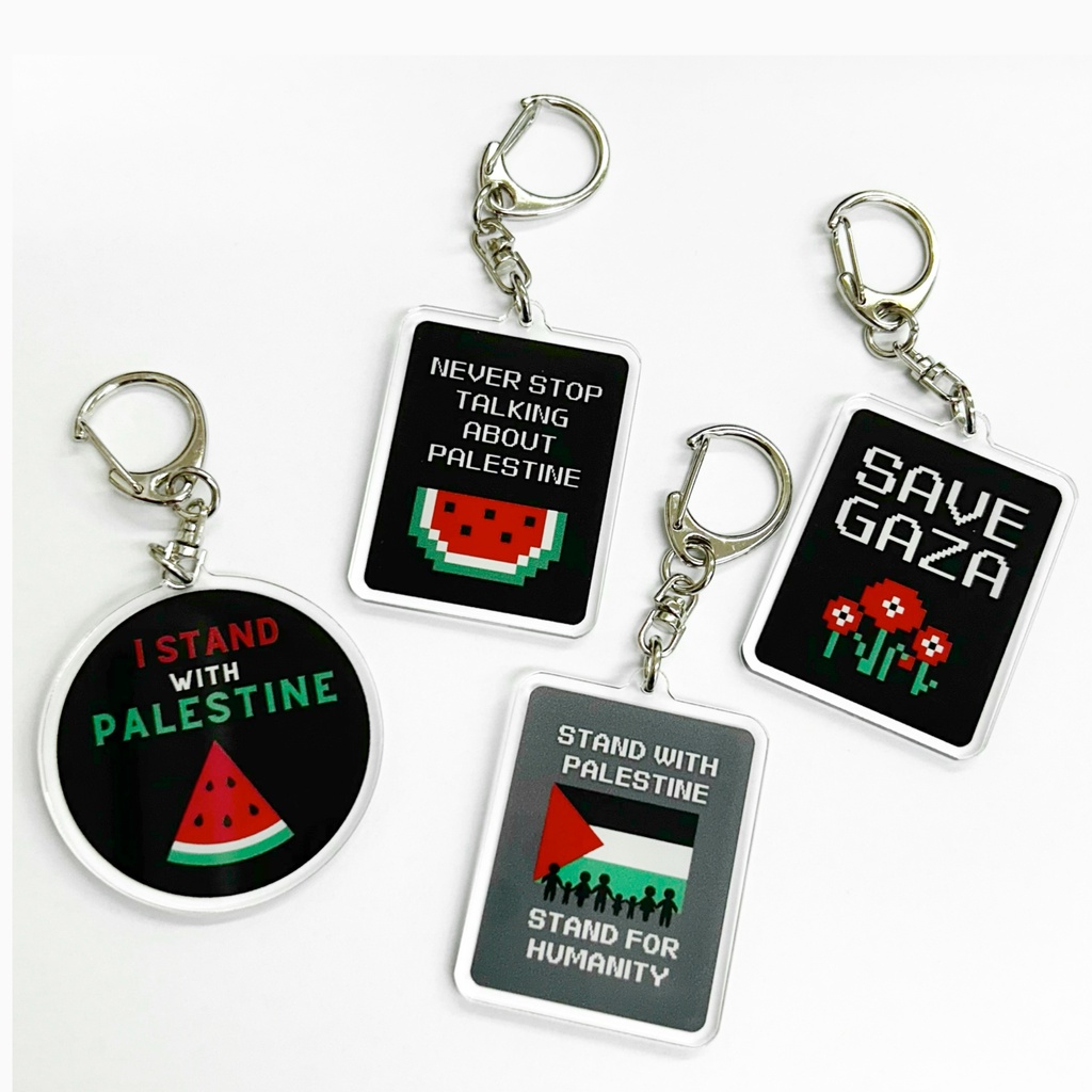 パレスチナ支援アクリルキーホルダー『SAVE GAZA』