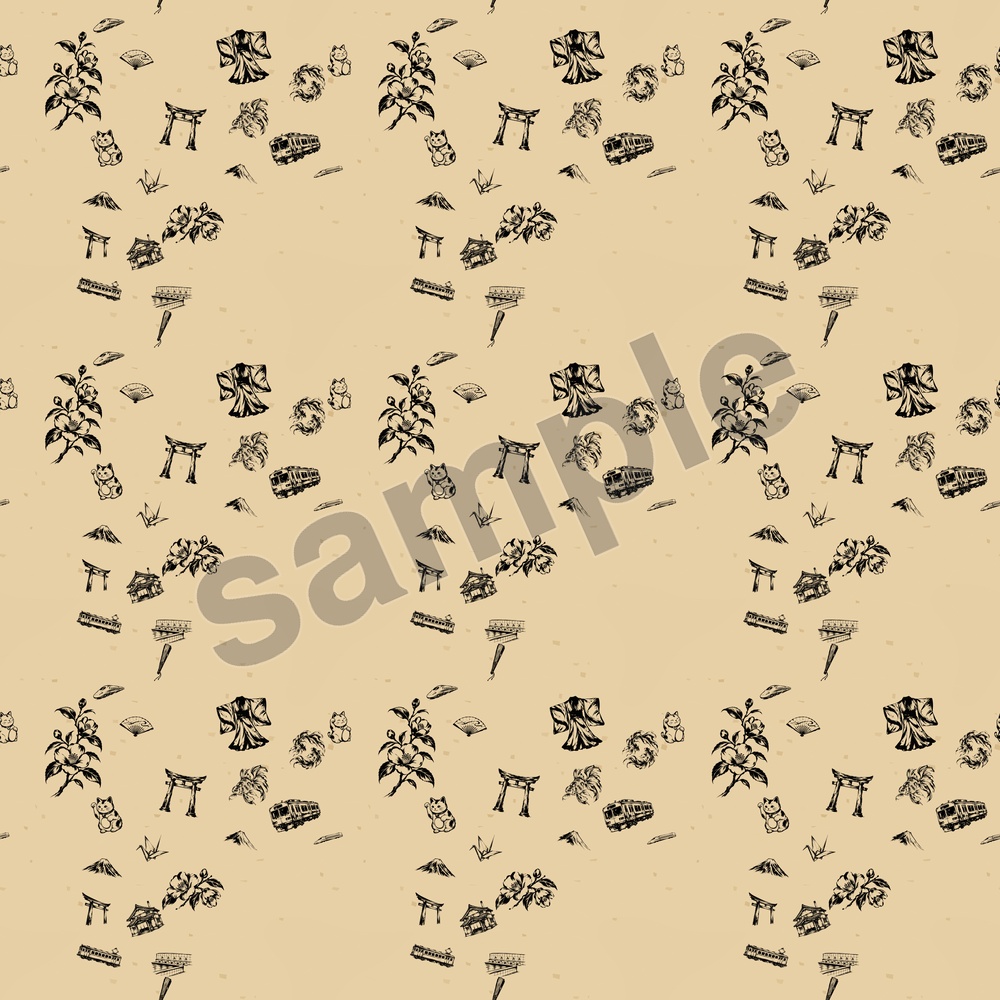 【商用利用OK】純和風・水墨画デジタルペーパー10枚セット|和紙・和柄・シームレス背景素材