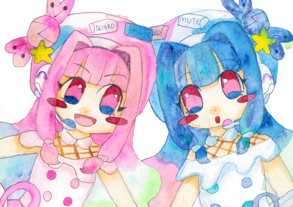 透明水彩原画voiCECREAM!!琴葉 茜・葵