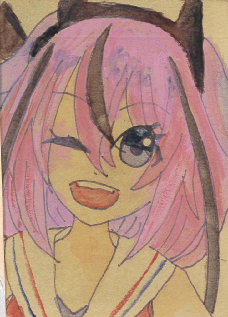 ATCカードサイズ原画　鳴花ヒメ