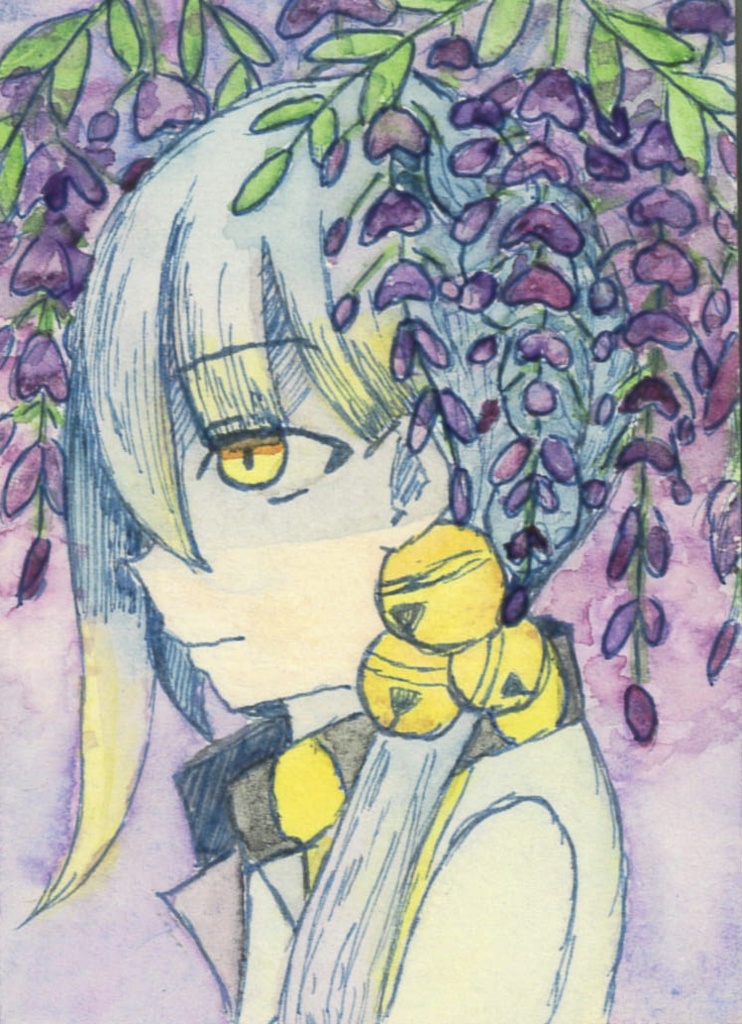 ATCカードサイズ原画伊織弓鶴(冥)と藤