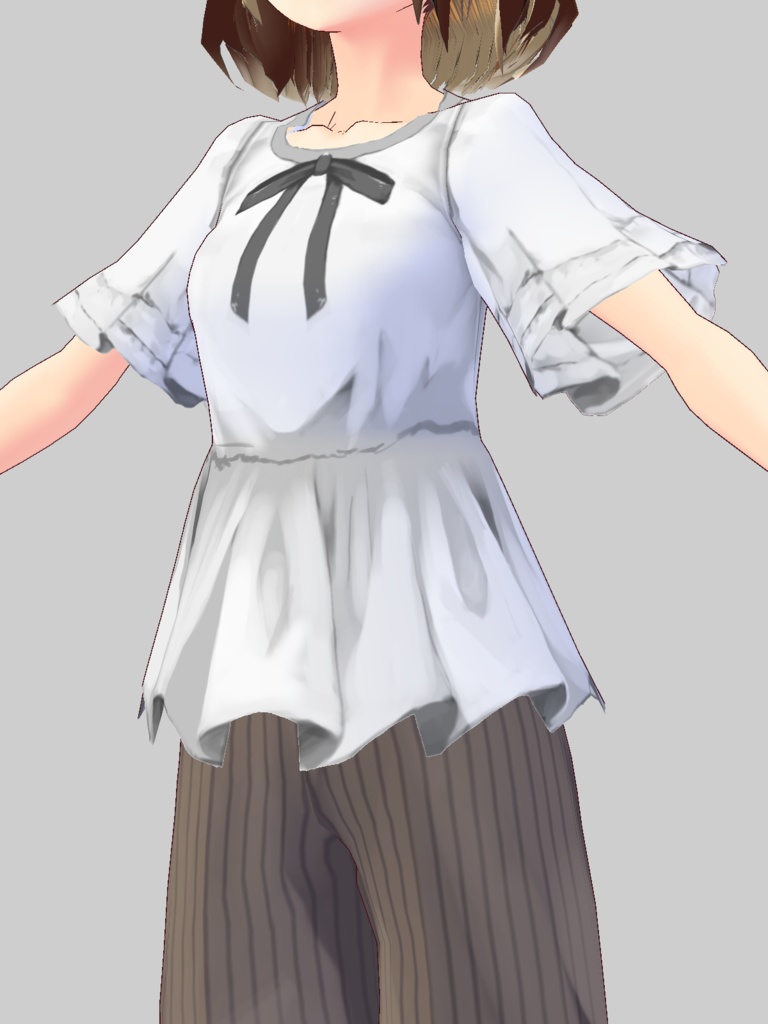 【For VRoid1.0】【無料版あり】フレアー袖ブラウス/Flared Sleeve Blouse