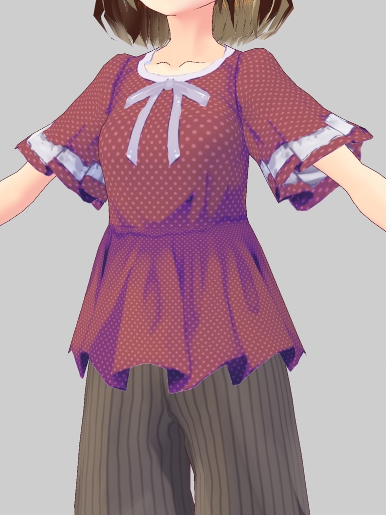 【For VRoid1.0】【無料版あり】フレアー袖ブラウス/Flared Sleeve Blouse