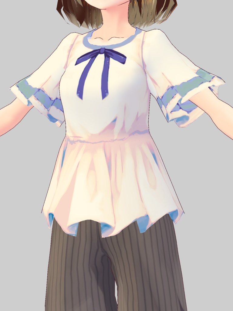 【For VRoid1.0】【無料版あり】フレアー袖ブラウス/Flared Sleeve Blouse