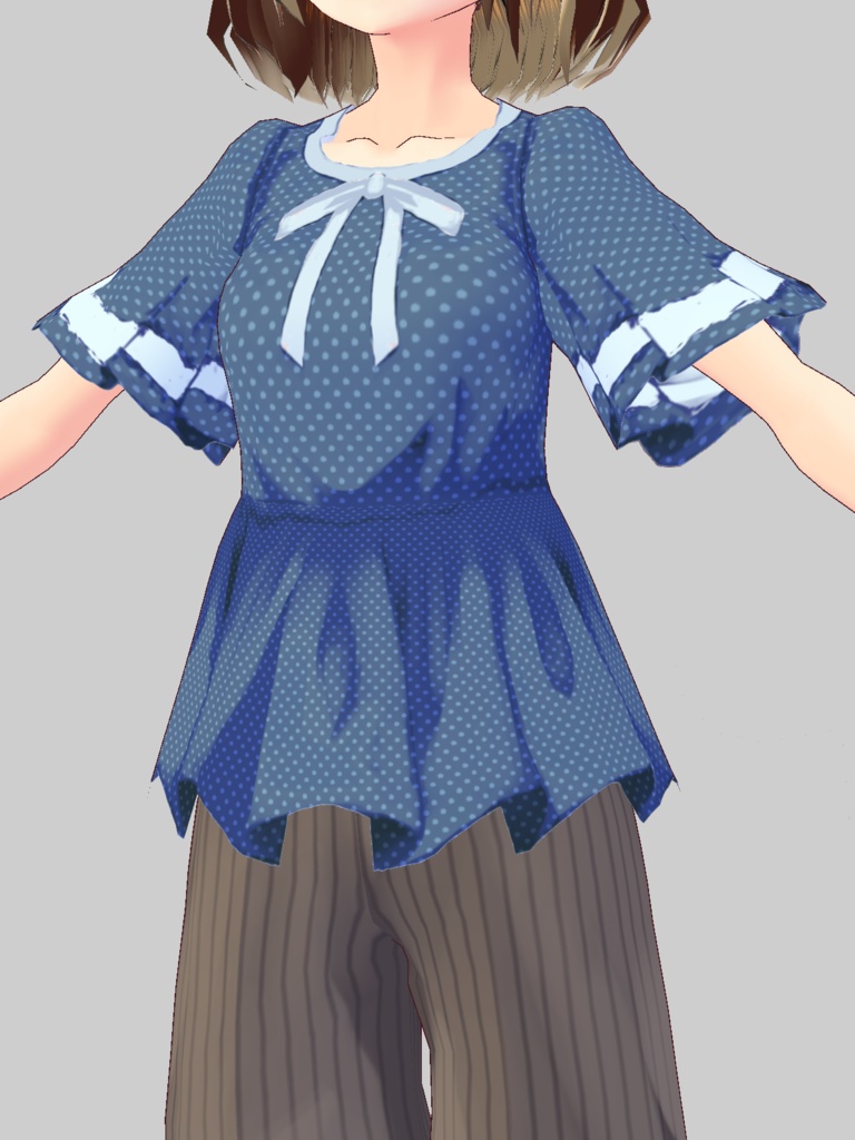【For VRoid1.0】【無料版あり】フレアー袖ブラウス/Flared Sleeve Blouse