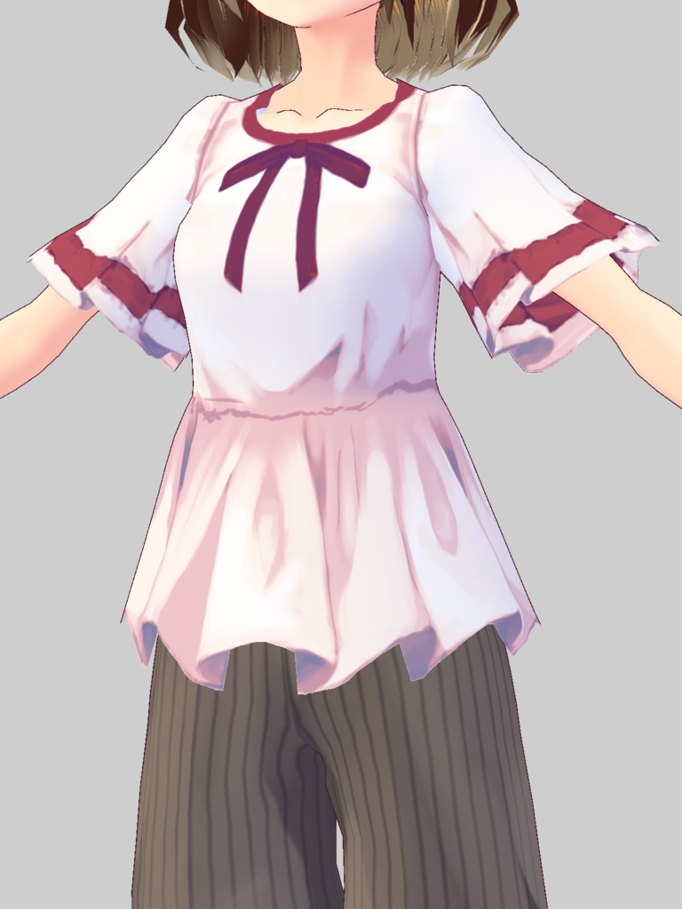 【For VRoid1.0】【無料版あり】フレアー袖ブラウス/Flared Sleeve Blouse