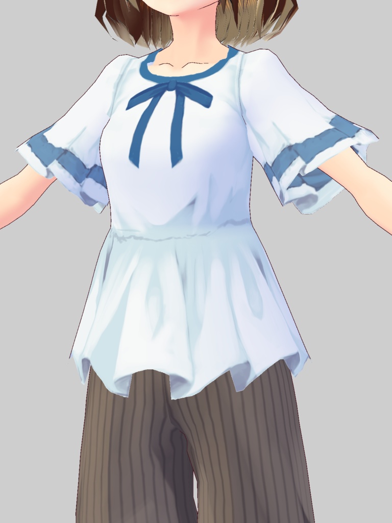 【For VRoid1.0】【無料版あり】フレアー袖ブラウス/Flared Sleeve Blouse