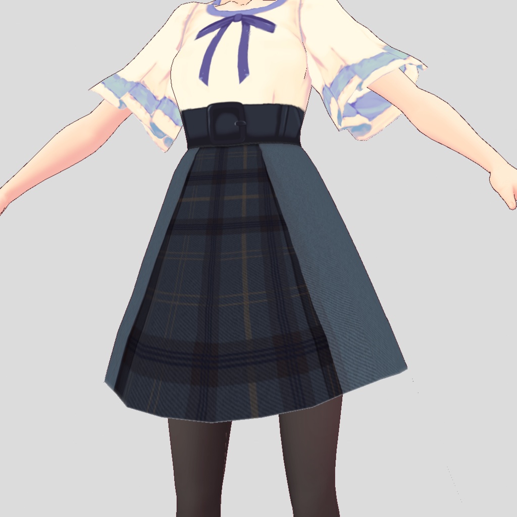 【For VRoid1.0】【無料版あり】Saku*saku ボックスプリーツスカート/Box Pleat Skirt