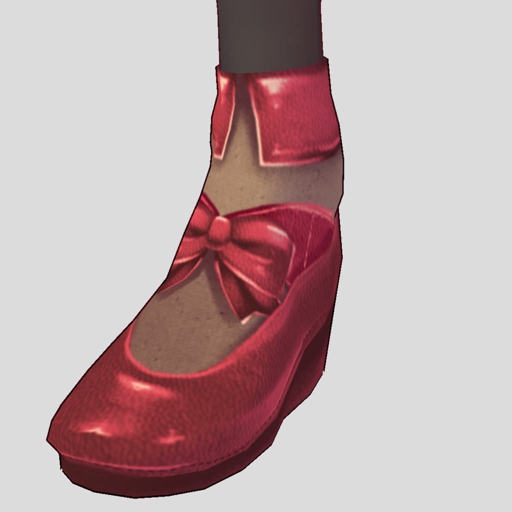 【For VRoidβ】【無料版あり】Saku*sakuレザーシューズ01