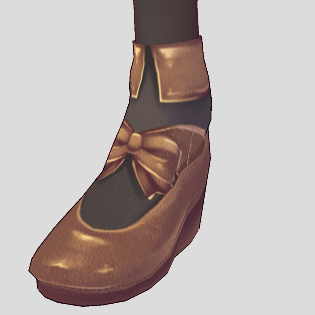 【For VRoidβ】【無料版あり】Saku*sakuレザーシューズ01