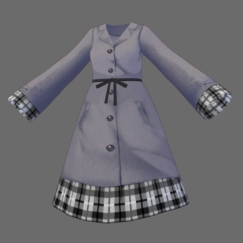 【For VRoid1.0】Saku*saku チェック柄ボアコート/Checkered Boa Coa