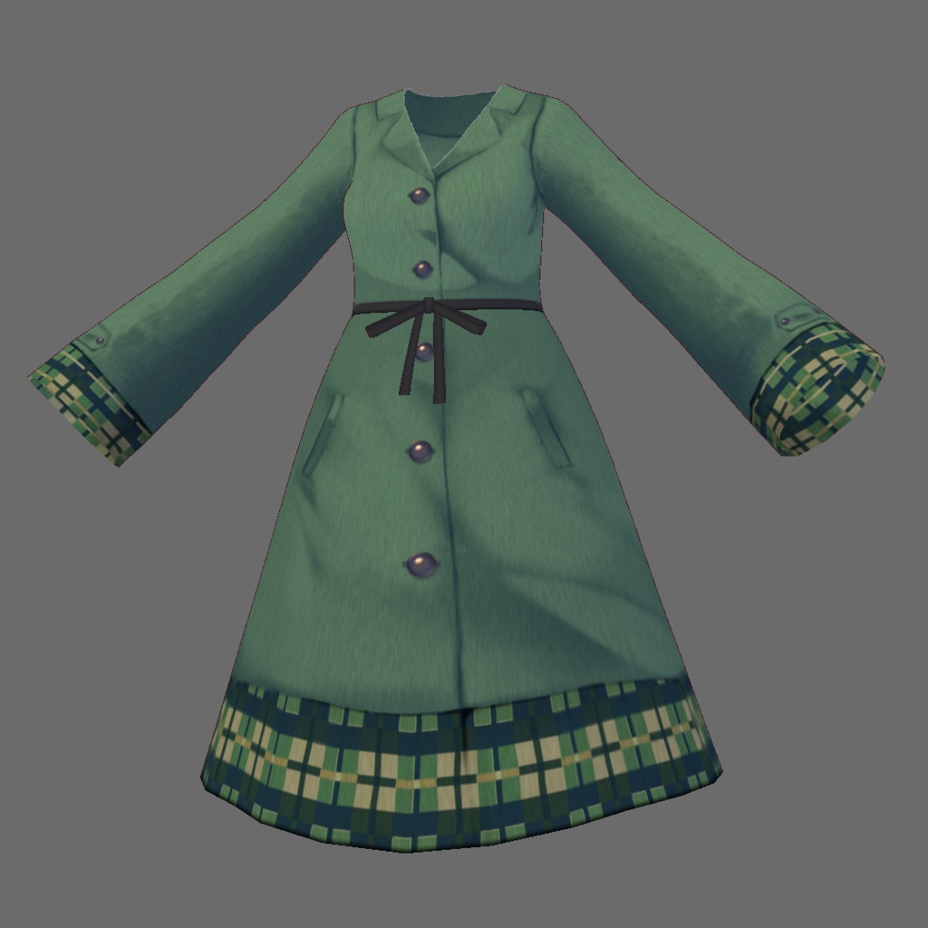 【For VRoid1.0】Saku*saku チェック柄ボアコート/Checkered Boa Coa