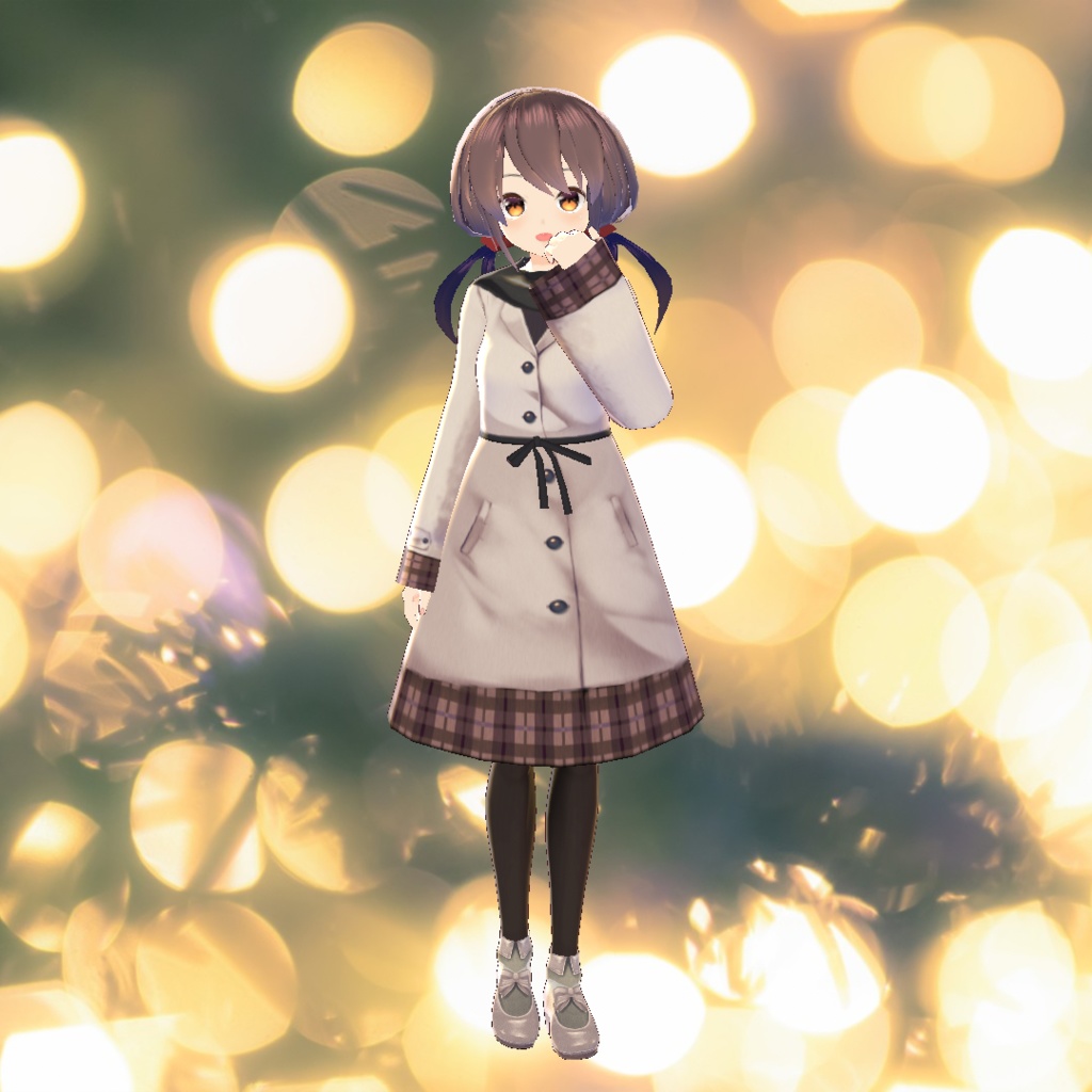 【For VRoid1.0】Saku*saku チェック柄ボアコート/Checkered Boa Coa