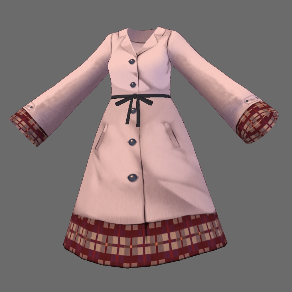 【For VRoid1.0】Saku*saku チェック柄ボアコート/Checkered Boa Coa