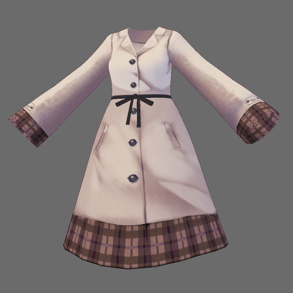 【For VRoid1.0】Saku*saku チェック柄ボアコート/Checkered Boa Coa