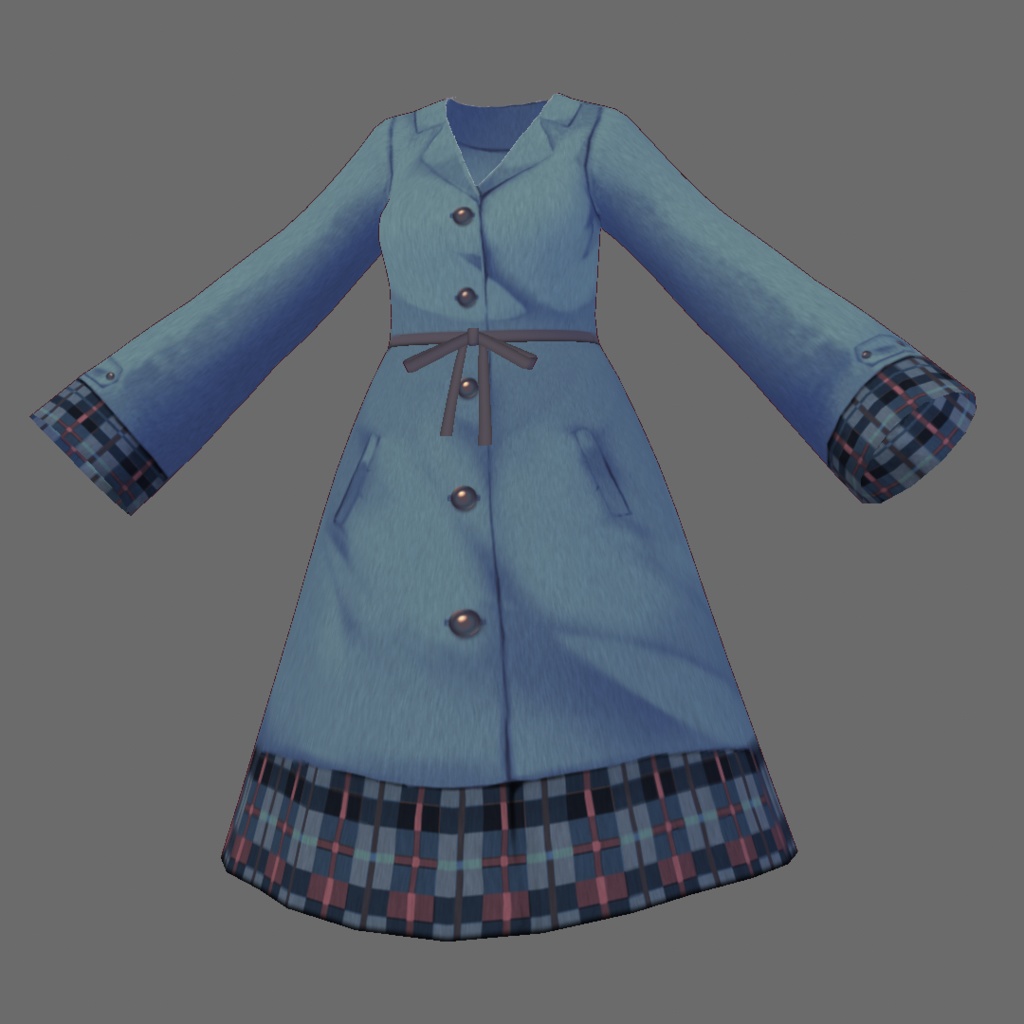 【For VRoid1.0】Saku*saku チェック柄ボアコート/Checkered Boa Coa