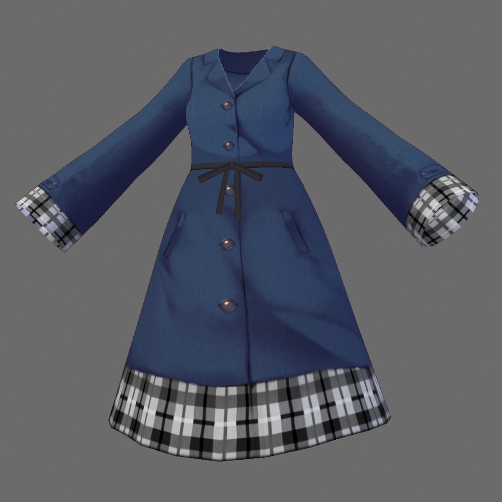 【For VRoid1.0】Saku*saku チェック柄ボアコート/Checkered Boa Coa