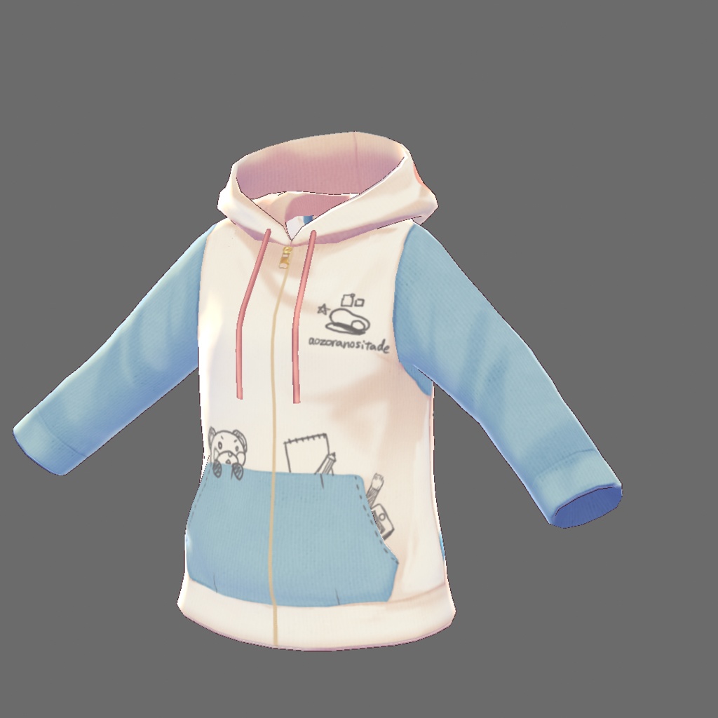 【For VRoid1.0】クマパーカー/Bear Hoodie