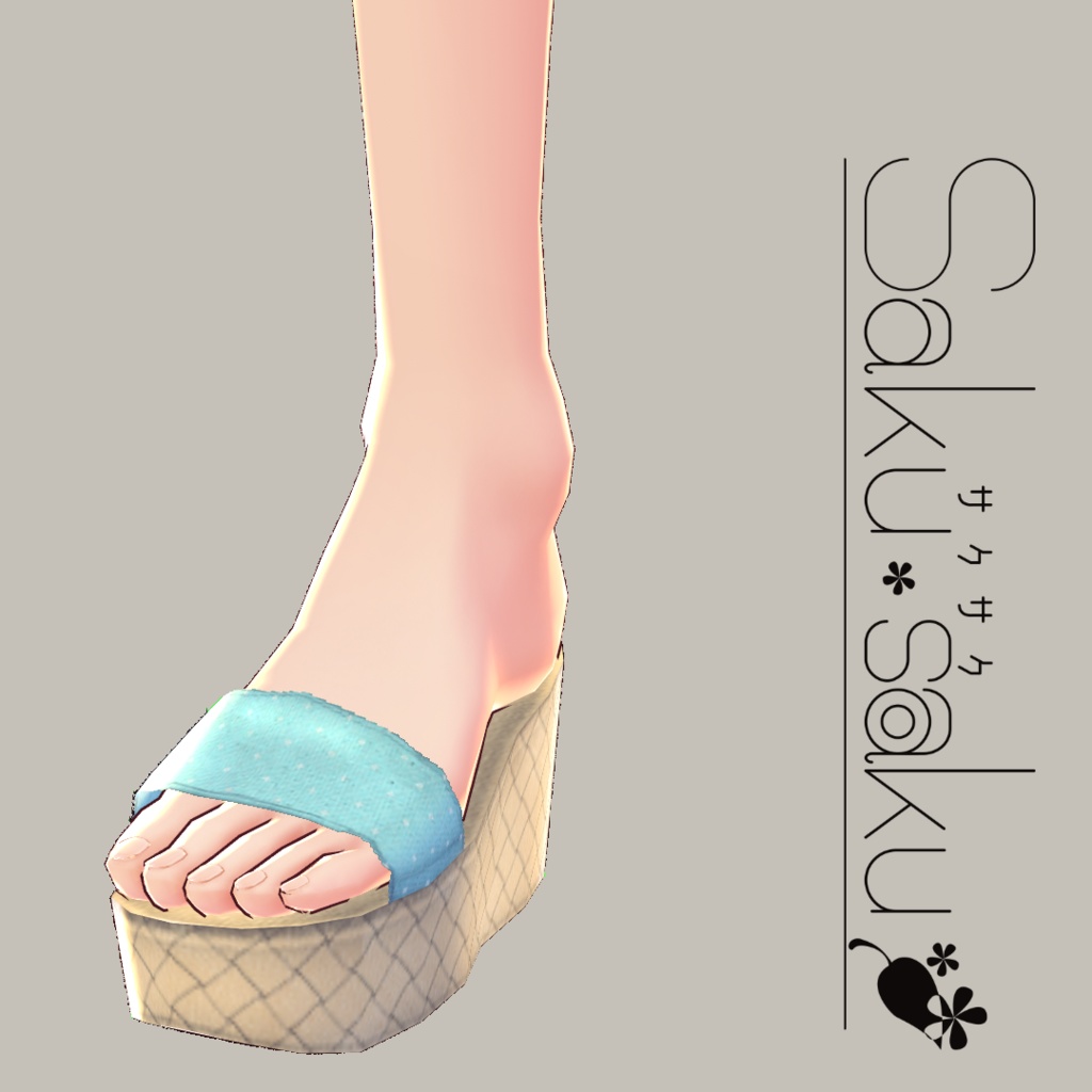 【For VRoid1.0】Saku*saku ドットサンダル