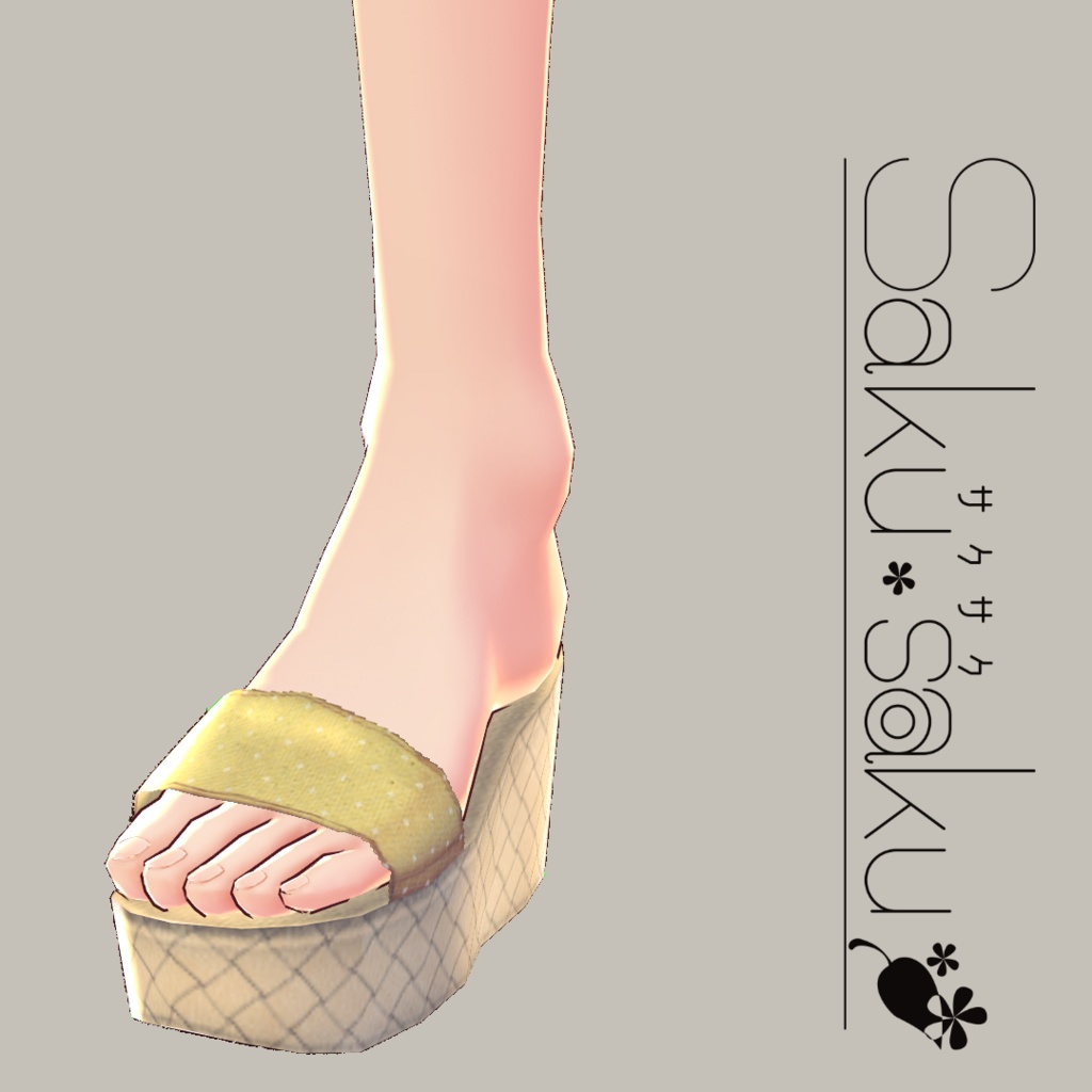 【For VRoid1.0】Saku*saku ドットサンダル