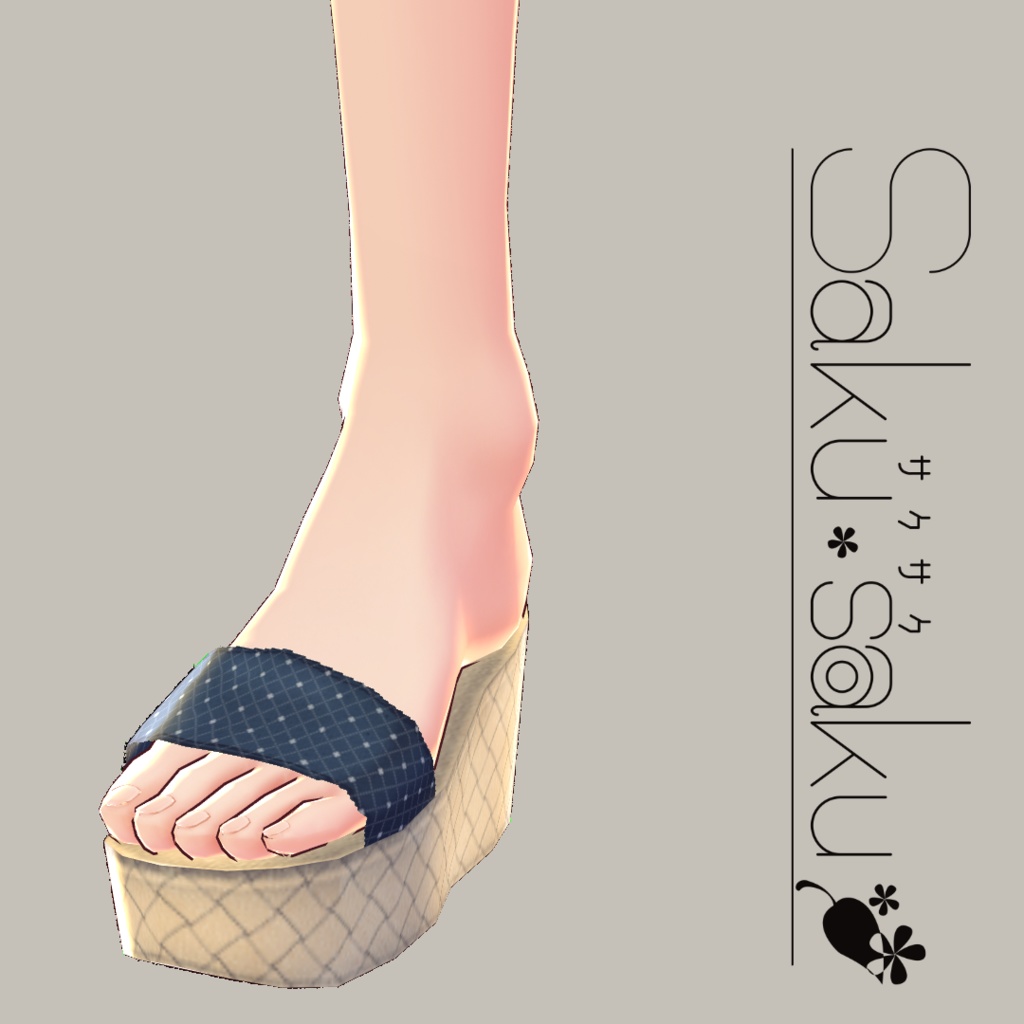 【For VRoid1.0】Saku*saku ドットサンダル