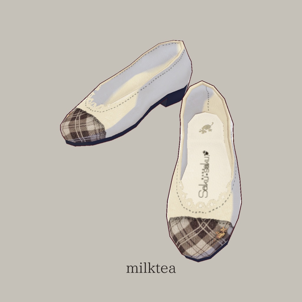 【For VRoid1.0】Saku*saku チェックレザーシューズ01/Chacked Leather Shoes 01