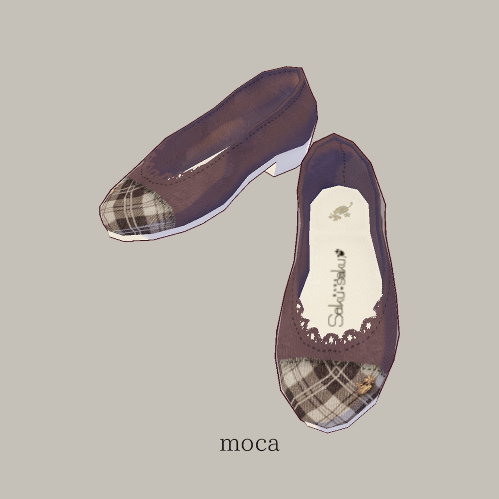 【For VRoid1.0】Saku*saku チェックレザーシューズ01/Chacked Leather Shoes 01