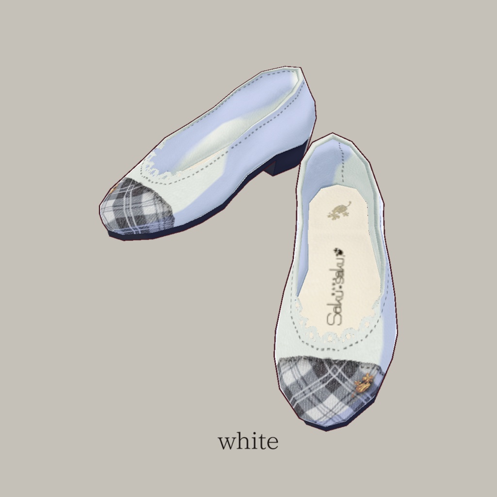 【For VRoid1.0】Saku*saku チェックレザーシューズ01/Chacked Leather Shoes 01