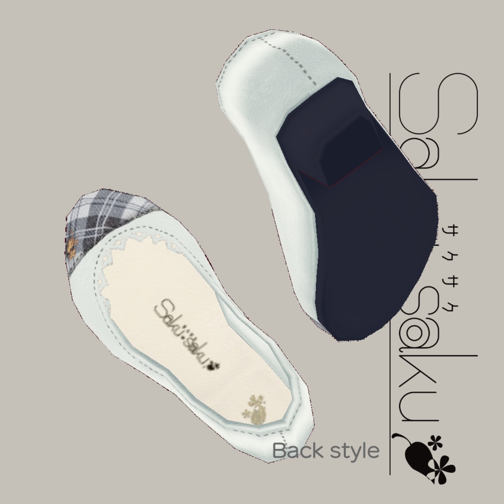 【For VRoid1.0】Saku*saku チェックレザーシューズ01/Chacked Leather Shoes 01