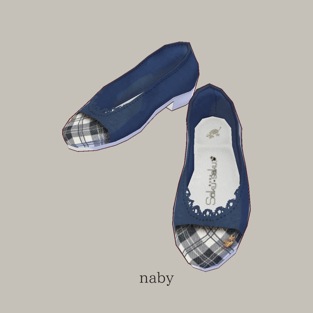 【For VRoid1.0】Saku*saku チェックレザーシューズ01/Chacked Leather Shoes 01