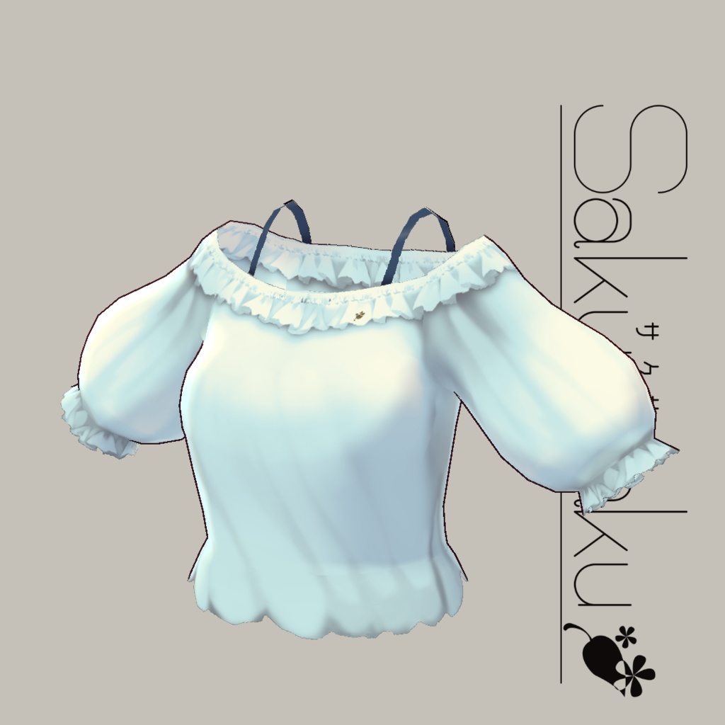 【For VRoid1.0】Saku*saku デコルテフリルブラウス/Decollete Blouse