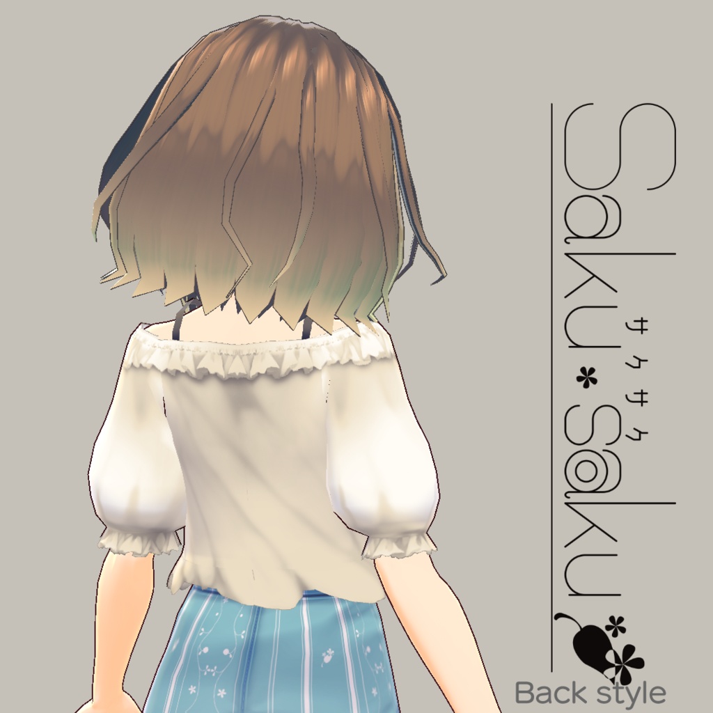 【For VRoid1.0】Saku*saku デコルテフリルブラウス/Decollete Blouse