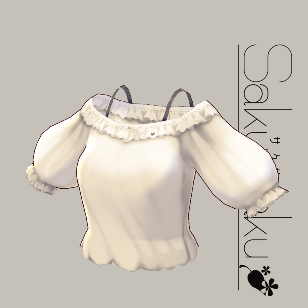 【For VRoid1.0】Saku*saku デコルテフリルブラウス/Decollete Blouse