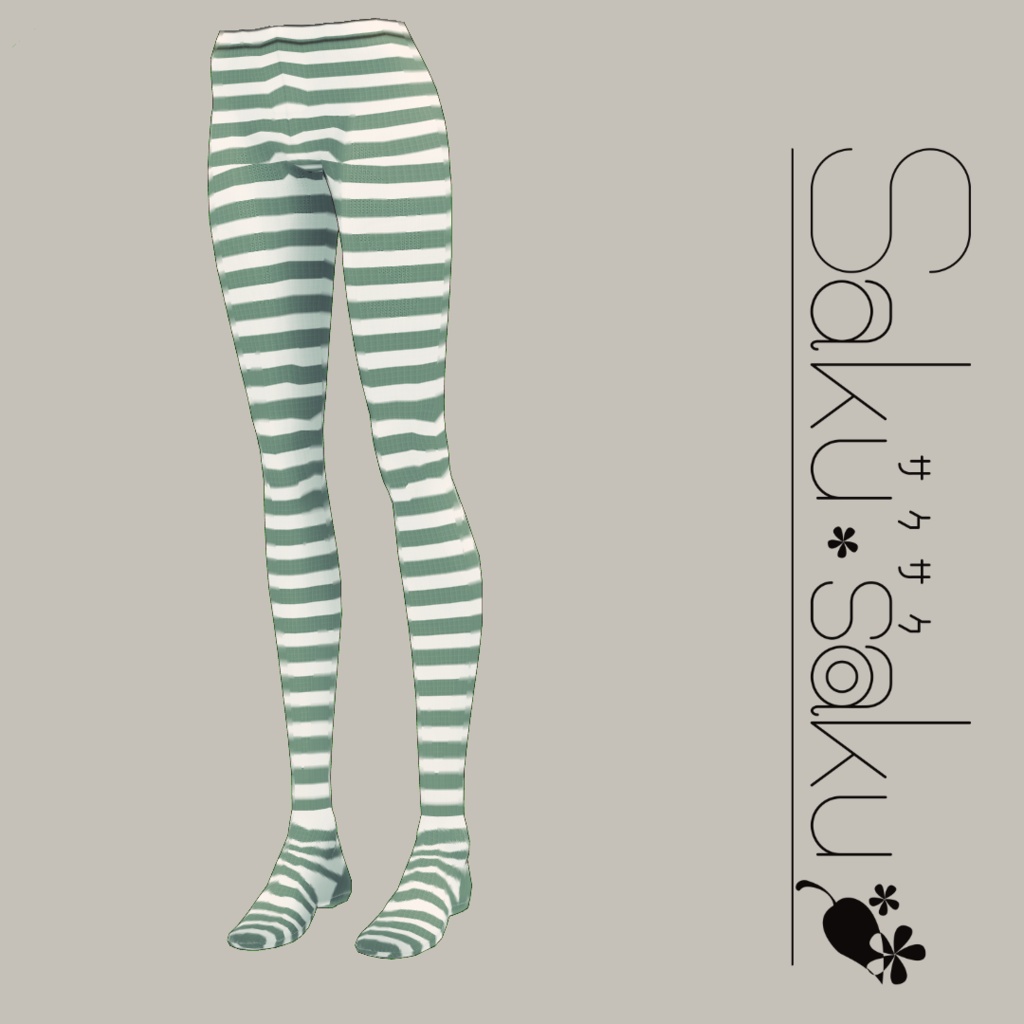 【For VRoid1.0】Saku*saku ボーダータイツ