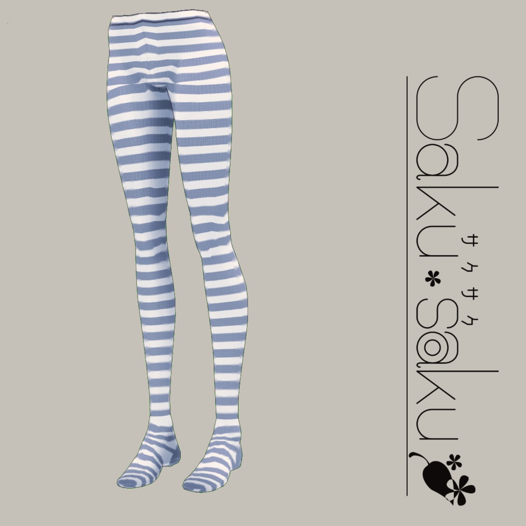 【For VRoid1.0】Saku*saku ボーダータイツ
