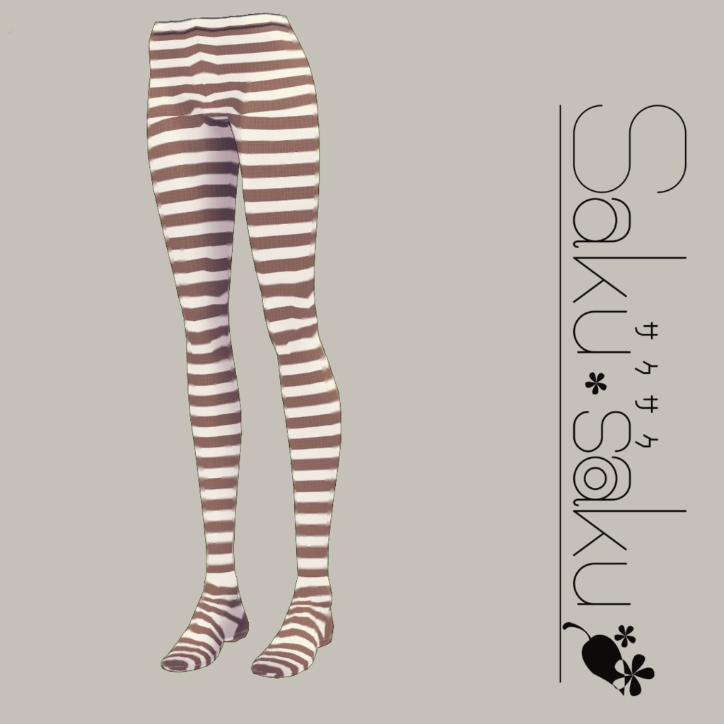【For VRoid1.0】Saku*saku ボーダータイツ