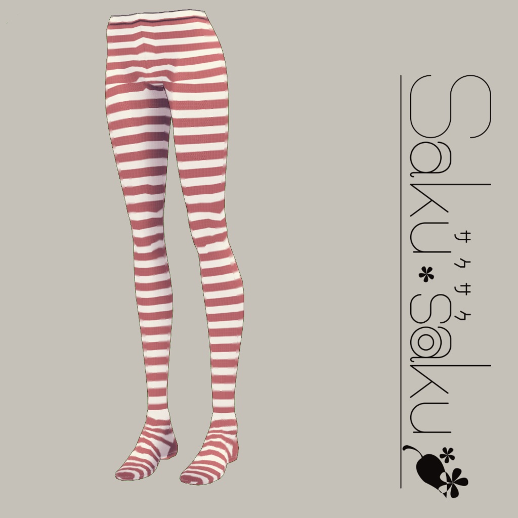 【For VRoid1.0】Saku*saku ボーダータイツ