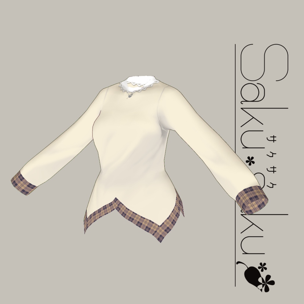 【For VRoid1.0】Saku*saku レースブラウス/Lace Blouse