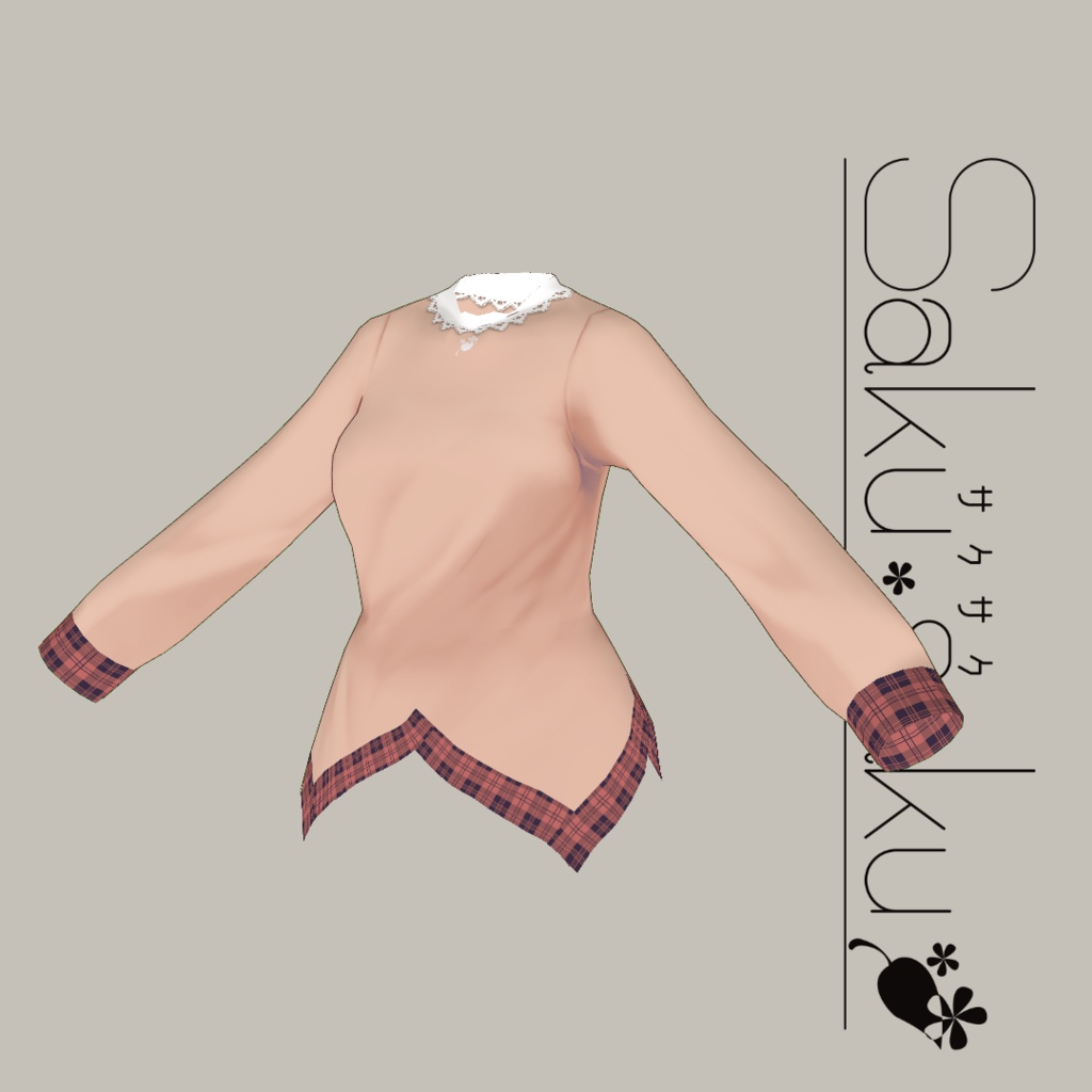 【For VRoid1.0】Saku*saku レースブラウス/Lace Blouse