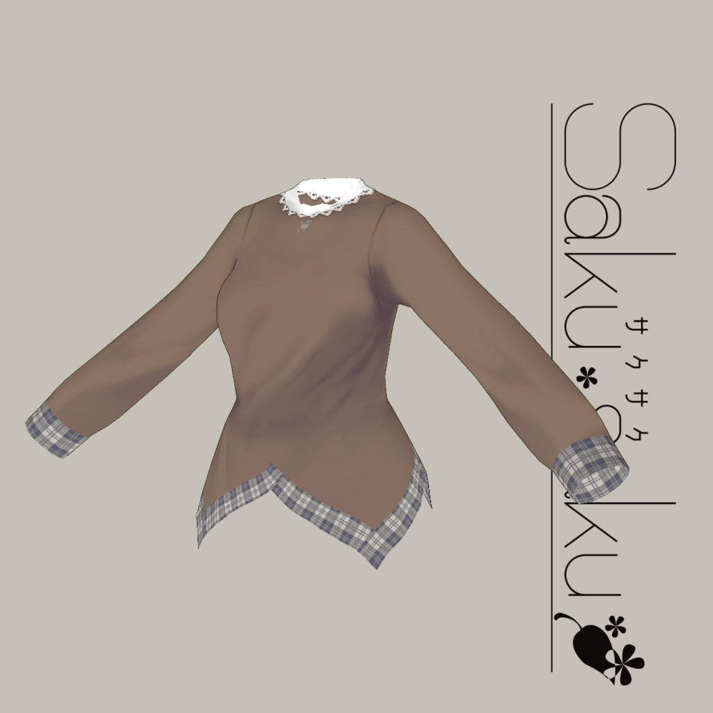 【For VRoid1.0】Saku*saku レースブラウス/Lace Blouse